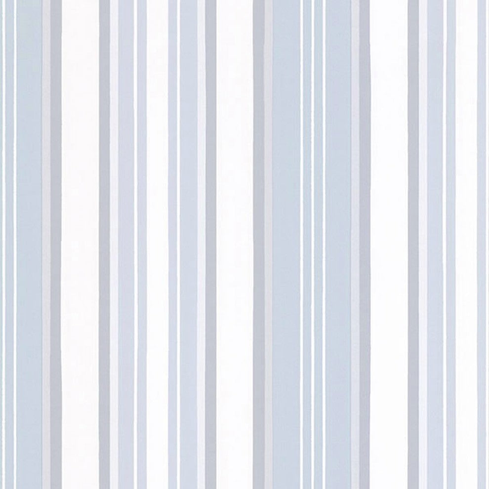 Stripes And Damasks, Classic Damask Stripes White, Blue Wallpaper Sample