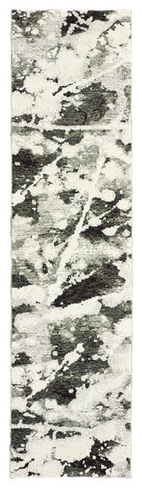 Oriental Weavers Evolution Charcoal/ White Abstract Indoor Area Rug 2'3"X8'