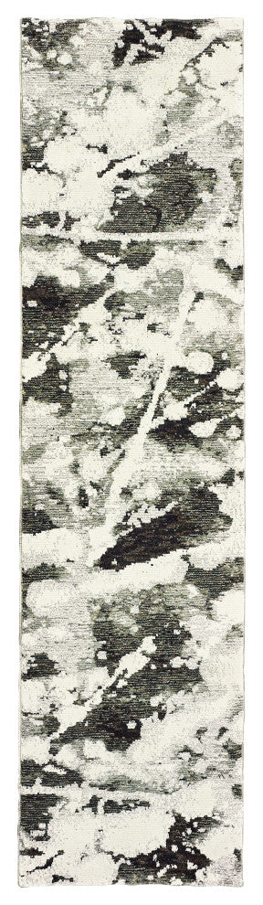 Oriental Weavers Evolution Charcoal/ White Abstract Indoor Area Rug 2'3"X8'