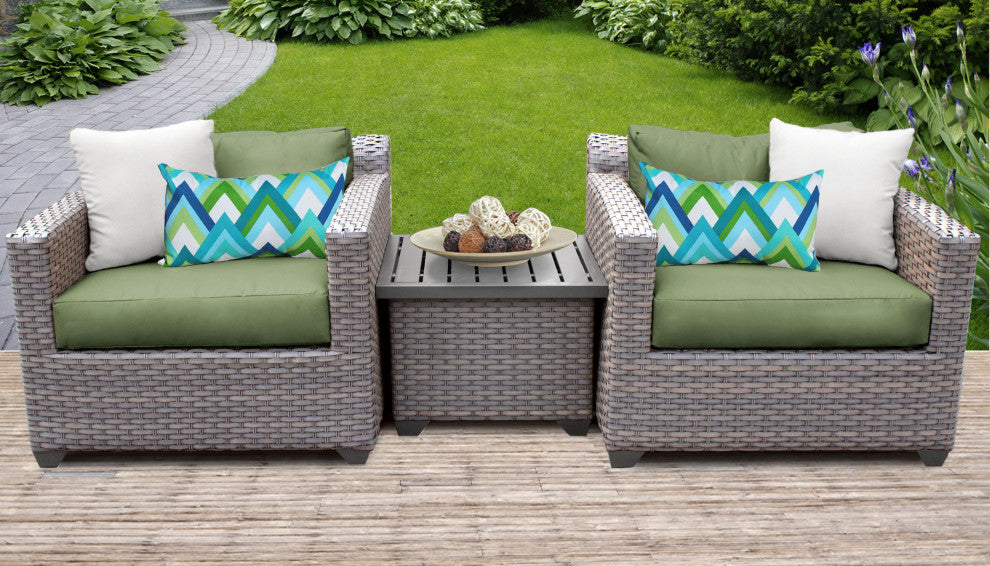 Florence 3 Piece Outdoor Wicker Patio Furniture Set 03a
