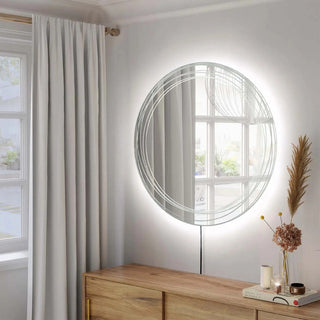 Mojave 36" Round Backlit LED Wall Mirror - Chrome