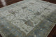 Oushak Ivory/Blue Border 8'x10' Geo-Floral Hand Knotted Wool Area Rug
