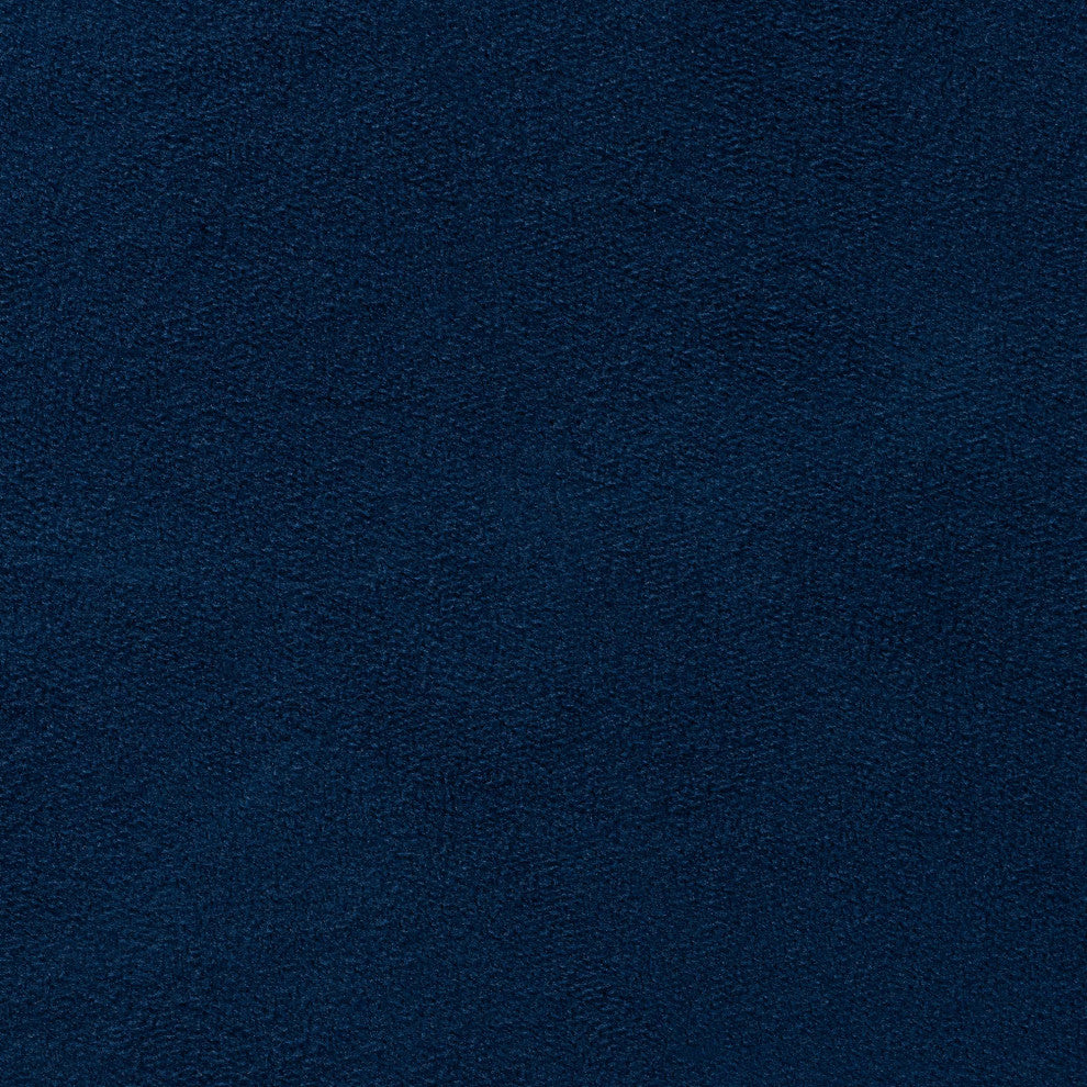 Greaves Glam Velvet Fabric Upholstered Ottoman, Navy Blue/Gold
