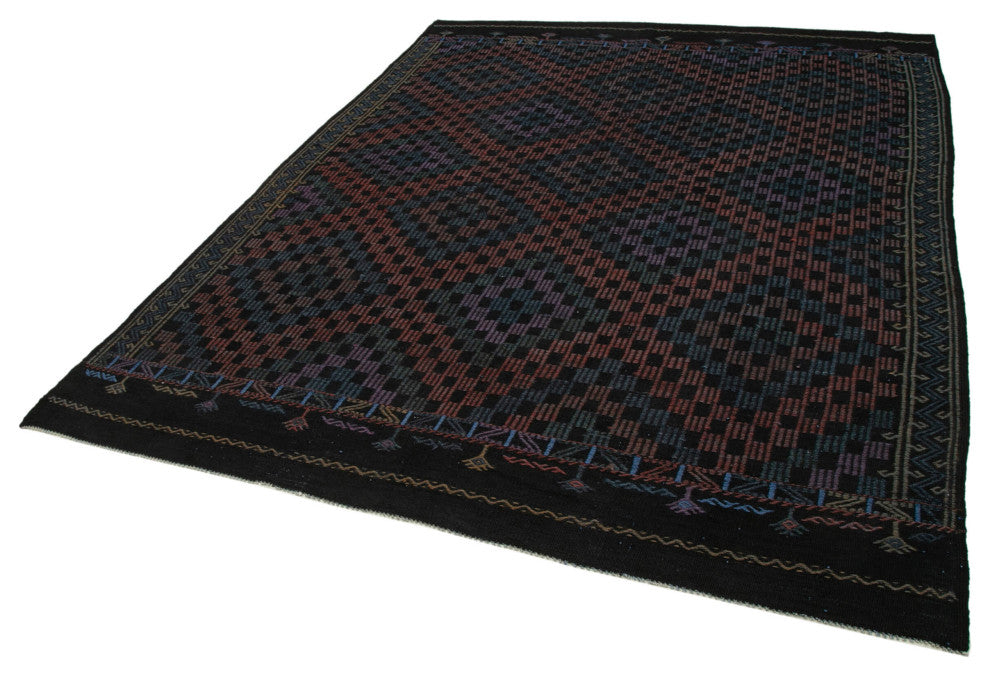 Rug N Carpet - Handwoven Anatolian 6' 8'' x 8' 7'' Antique Wool Kilim Rug