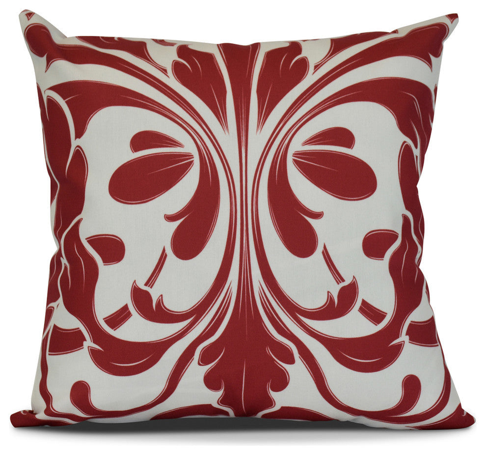Red British Colonial, Geometric Print Pillow, 18"x18"