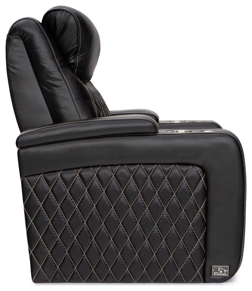 Seatcraft Muse Home Theater Seating, Black, Row of 4