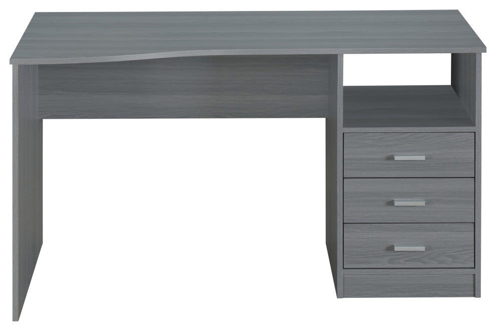 Techni Mobili Classic Computer Desk with Multiple Drawers, Grey