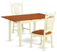 3 Pc Dinette Set -Dining Table And 2 Kitchen Dining Chairs, Buttermilk & Cherry