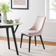 Side Dining Chair, Pink, Velvet, Modern, Kitchen Bistro Restaurant Hospitality