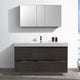 Valencia 60" Gray Oak Free Standing Vanity Set, Cabinet, Faucet FFT3811CH