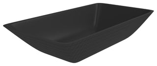 CastelloUSA Bonnie 22" Tempered Glass Crystal Rectangular Bathroom Sink, Black