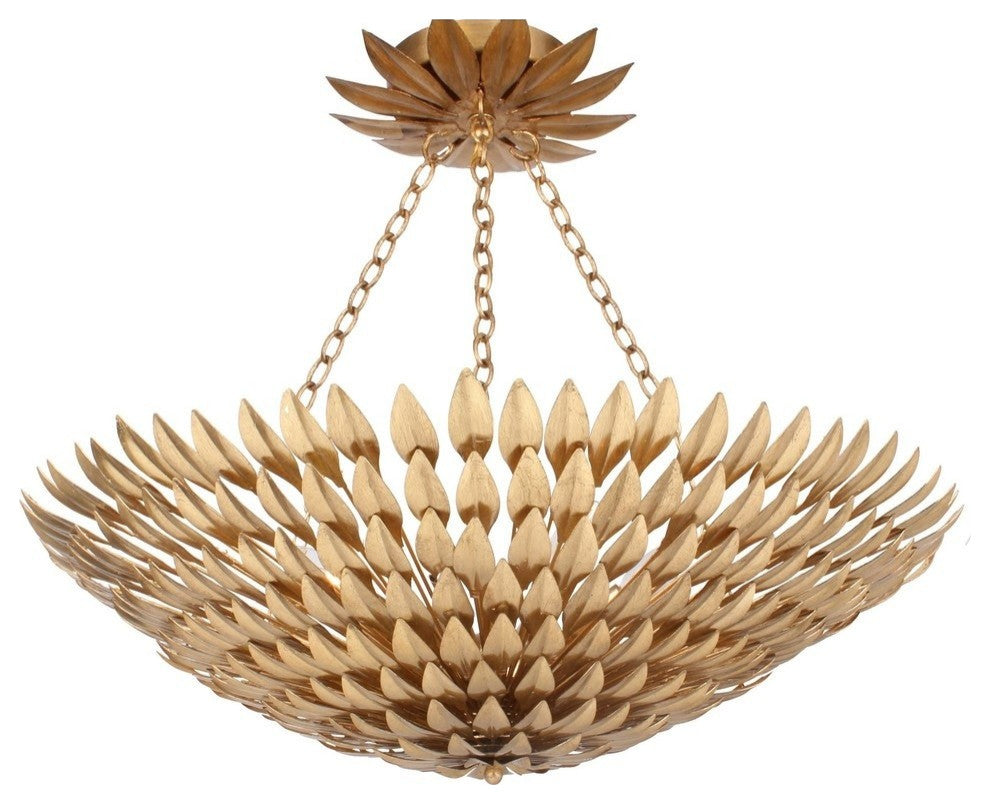 Broche 8 Light Ceiling Mount in Antique Gold