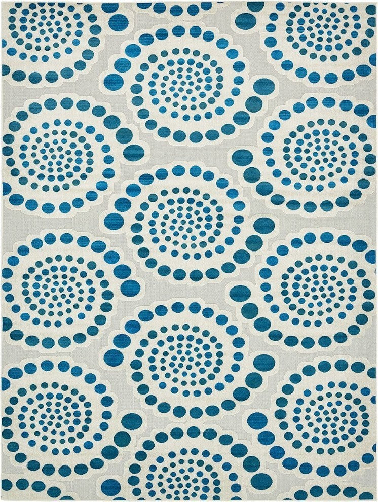 Contemporary Veranda 9'x12' Rectangle Swirl Area Rug