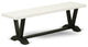 V-Style 15X60 In Dining Bench With Wirebrushed Black Leg And Linen White Top