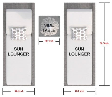 78" Set of Two Brown Indoor Outdoor Chaise Lounge with Beige Cushion