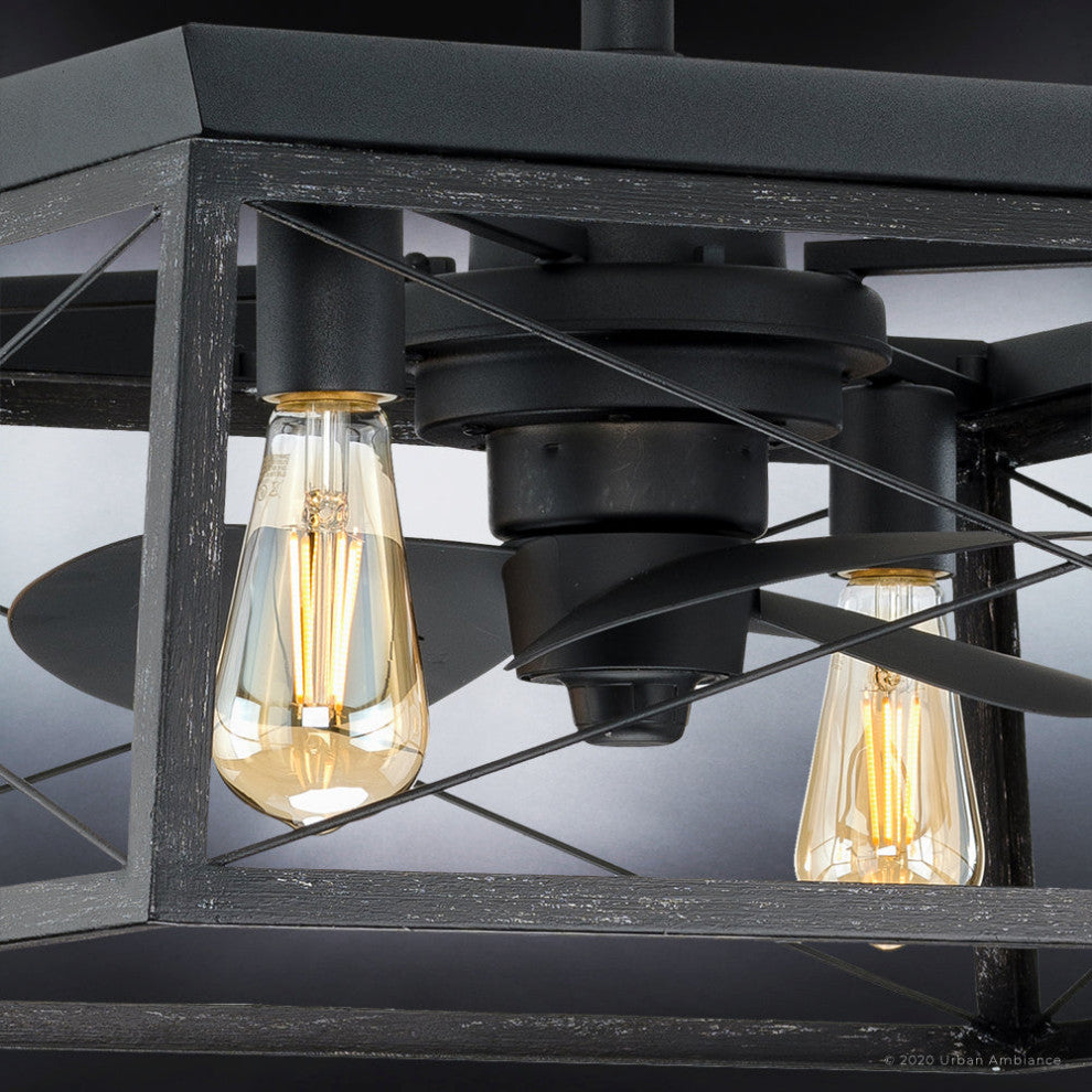 Luxury Farmhouse Ceiling Fan, Midnight Black
