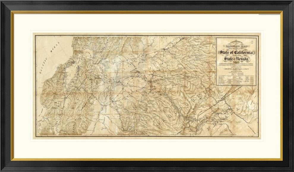 "The Central Part of the State of California, 1865"  by C. Bielawski, 46x27"