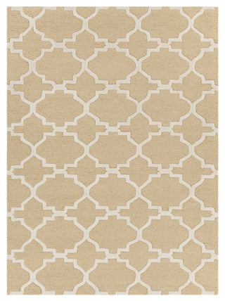 Davin Contemporary Area Rug, Yellow and Cream, 7'x10'