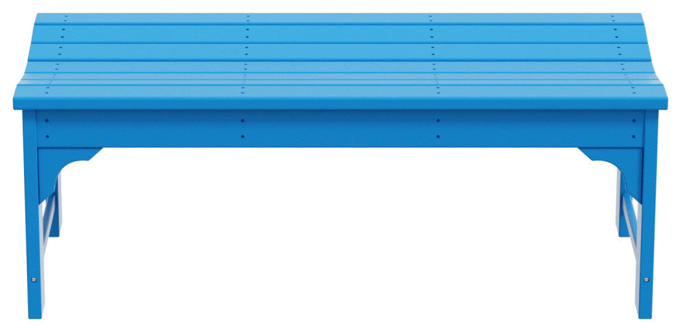 WestinTrends Plastic Picnic Bench Outdoor Dining Patio Lounge Garden Bench, Pacific Blue