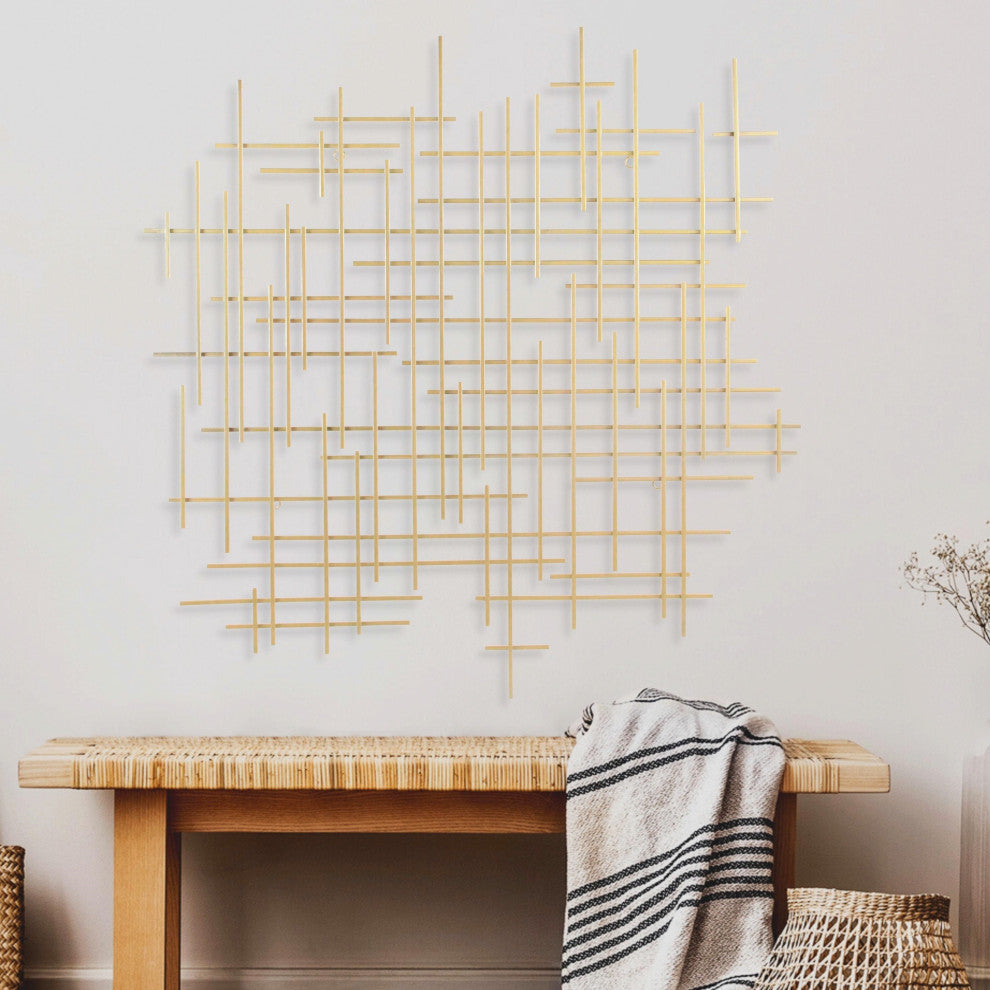 Iquara Large Gold Abstract Metal Wall Art