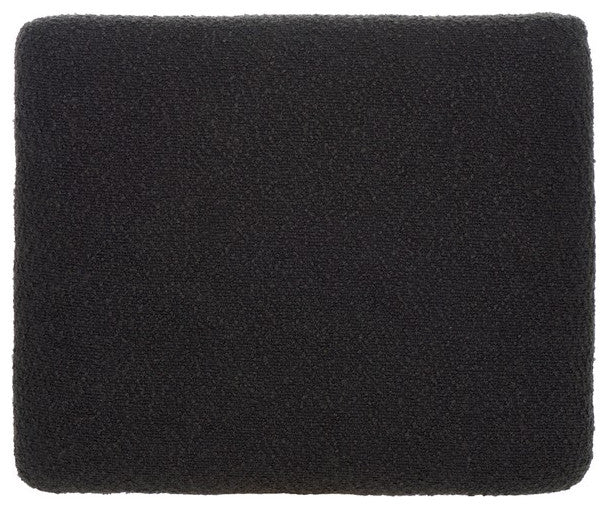 Safavieh Couture Mandy Boucle And Metal Ottoman, Black