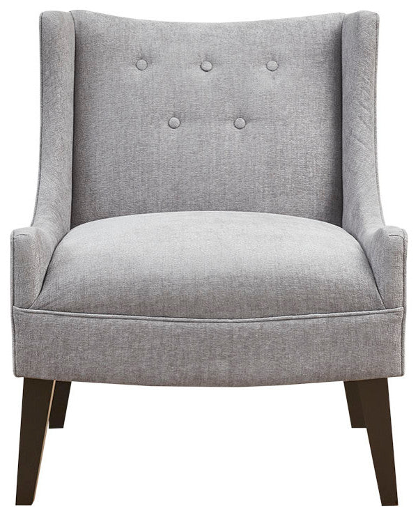 Madison Park Malabar Transitional Lounge Chair with Recessed Arms, Grey