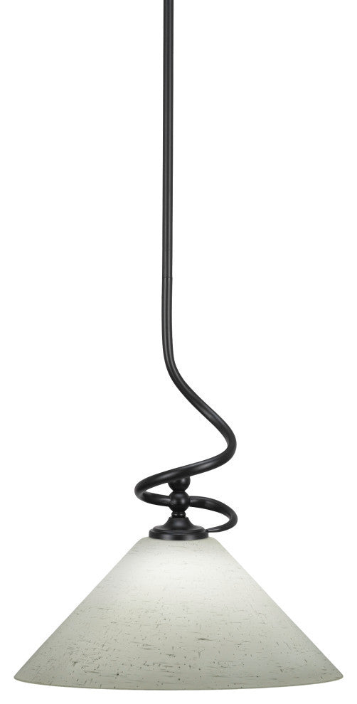 Capri 1-Light Mini Pendant with Hang Straight Swivel, Matte Black/White Muslin