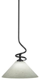Capri 1-Light Mini Pendant with Hang Straight Swivel, Matte Black/White Muslin