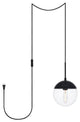 Living District Eclipse 1-Light Plug-In Pendant Black
