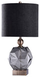 Richmond Table Lamp Smoke Finish on Glass Body With Brass Finish on Metal Body