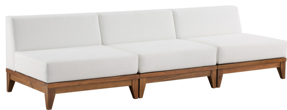 Rio Water Resistant Fabric  Patio 3-Piece Modular Sofa, Off White