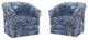Home Square 2 Piece Swivel Coastal Wood Upholstered Club Chair Set in Blue