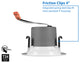 DCR4 LED Recessed Downlight Retrofit Light Fixture, Black, Smooth, 2700k