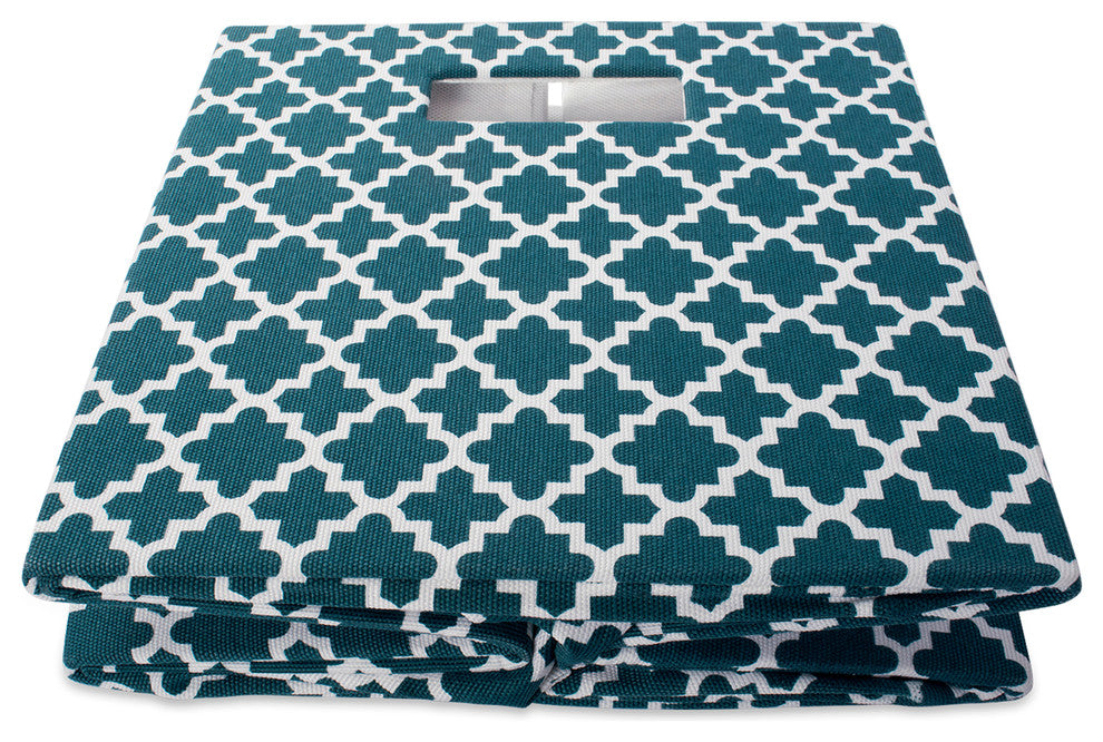 DII Polyester Cube Lattice Teal Square 11x11x11"