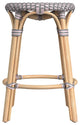 Tobias Rattan Counter Stool, Gray and Pink