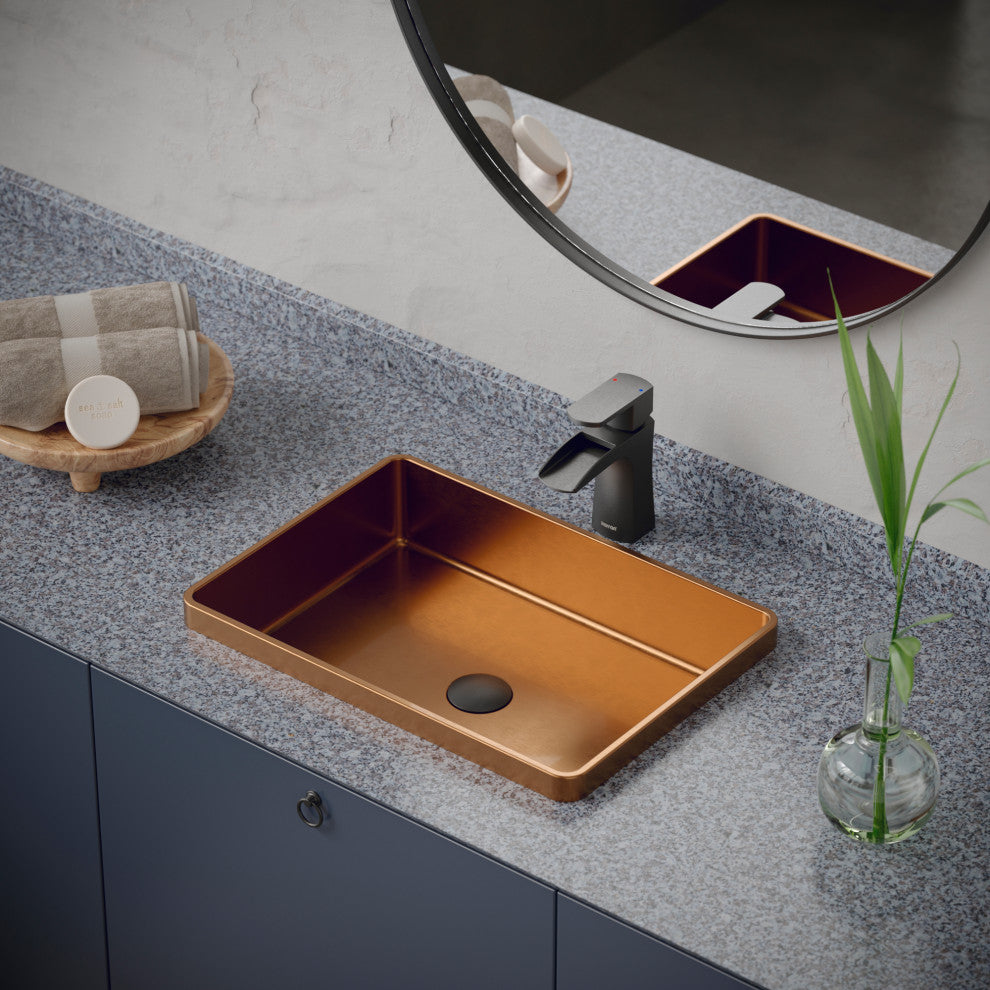 Karran KBF440 1-Hole 1-Handle Basin Faucet With Pop-up Drain, Gunmetal Grey