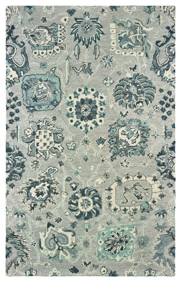 Oriental Weavers Zahra Collection Grey/ Blue Floral Indoor Area Rug 8'X10'