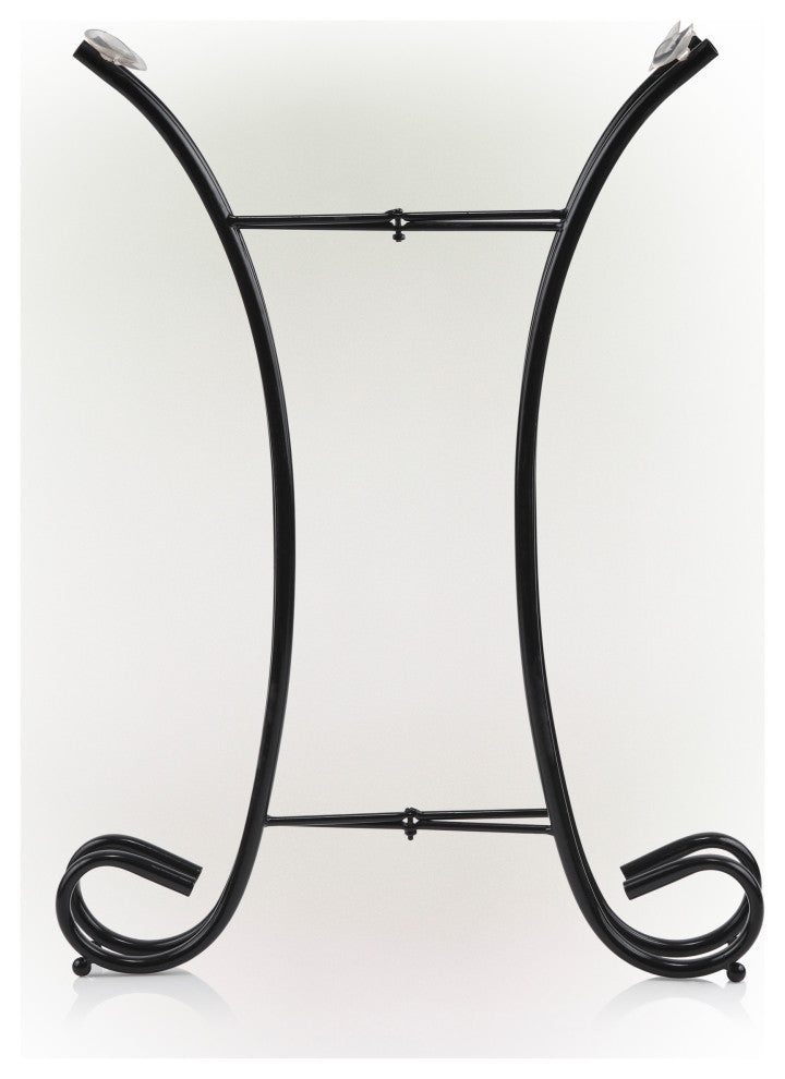 23" Tall Outdoor Metal Bird Bath Stand DÃ©cor Accessory, Black