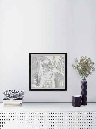 "NY Ice Cream" Framed Painting Print, 32"x32"