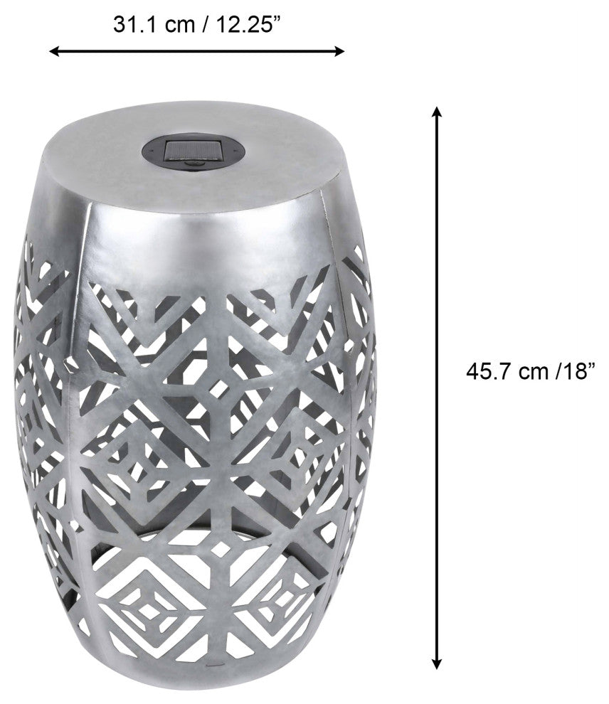 Outdoor Side Table Planter Stand, Silver