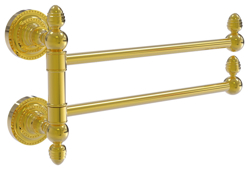 Dottingham 2 Swing Arm Towel Rail, Polished Brass