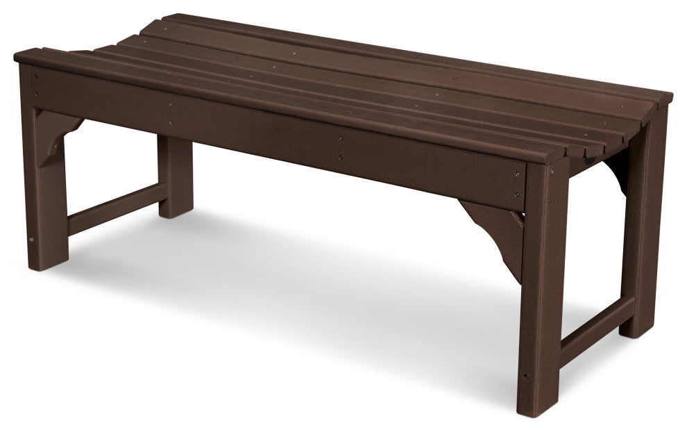 Polywood Traditional Garden 48" Backless Bench, Mahogany