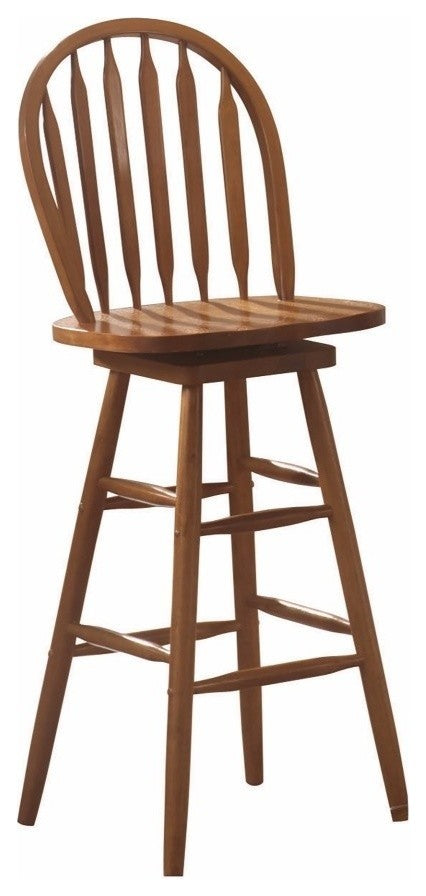 Wooden Bar Height Stool, Oak Brown