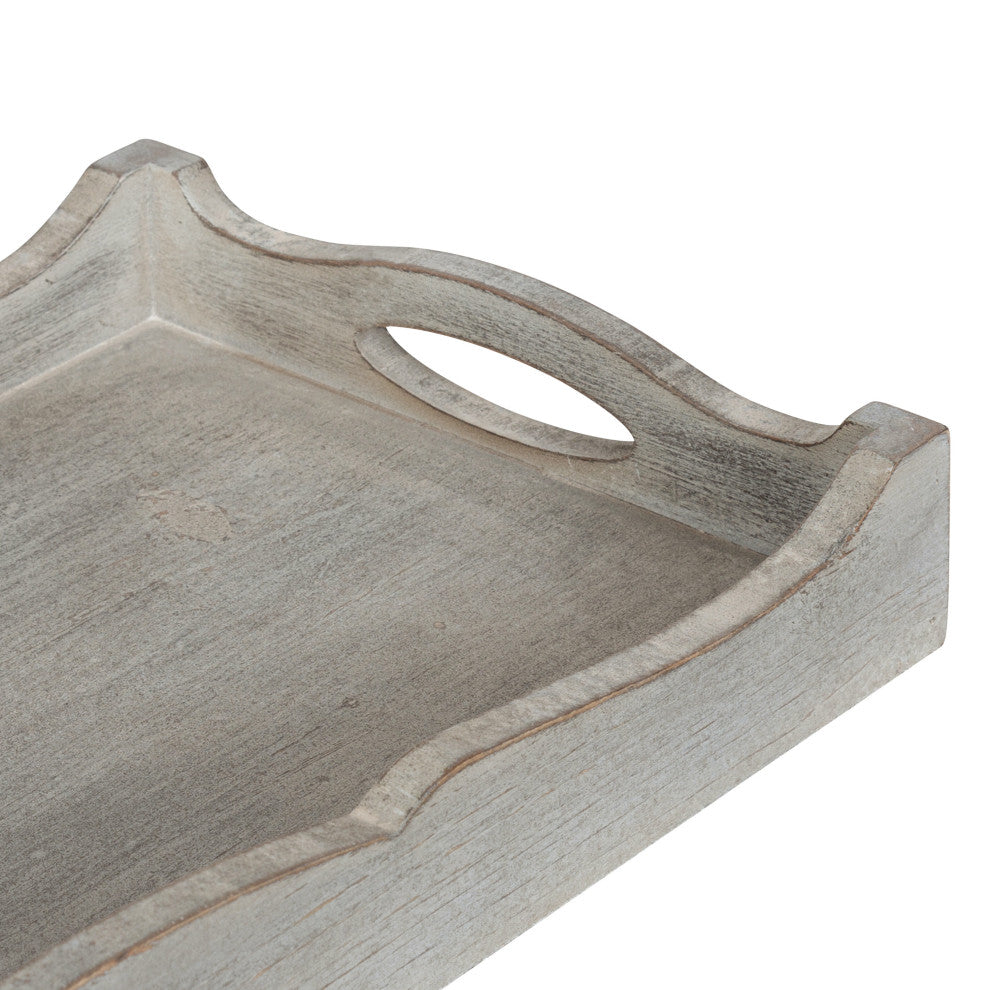 Astral Decorative Wood Tray, Gray, 12"x17"