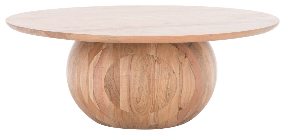 Safavieh Couture Gabribella Round Wood Coffee Table, Natural