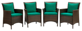Conduit Outdoor Patio Wicker Rattan Dining Armchair Set of 4
