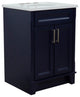 25" Single Sink Vanity, Blue Finish With Engineered Stone Top And Oval Sink