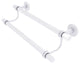 Clearview 24" Double Towel Bar with Groovy Accents, Matte White