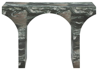 Pomezia Finished Console Table, Green, Marble Finish