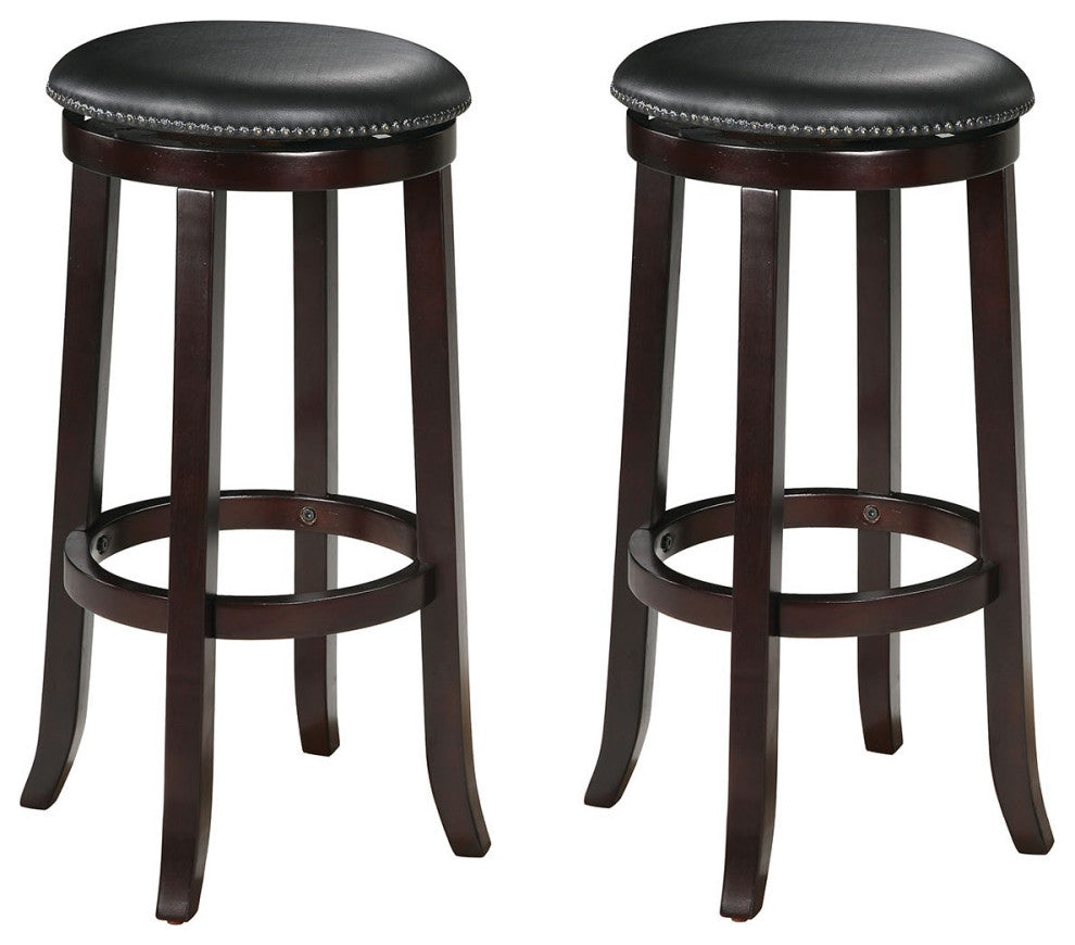 18"x18"x29", Espresso Swivel Bar Chair, Set of 2